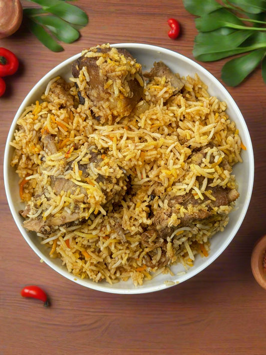 Kacchi Biriyani (with baby goat) (generous 1 serving)