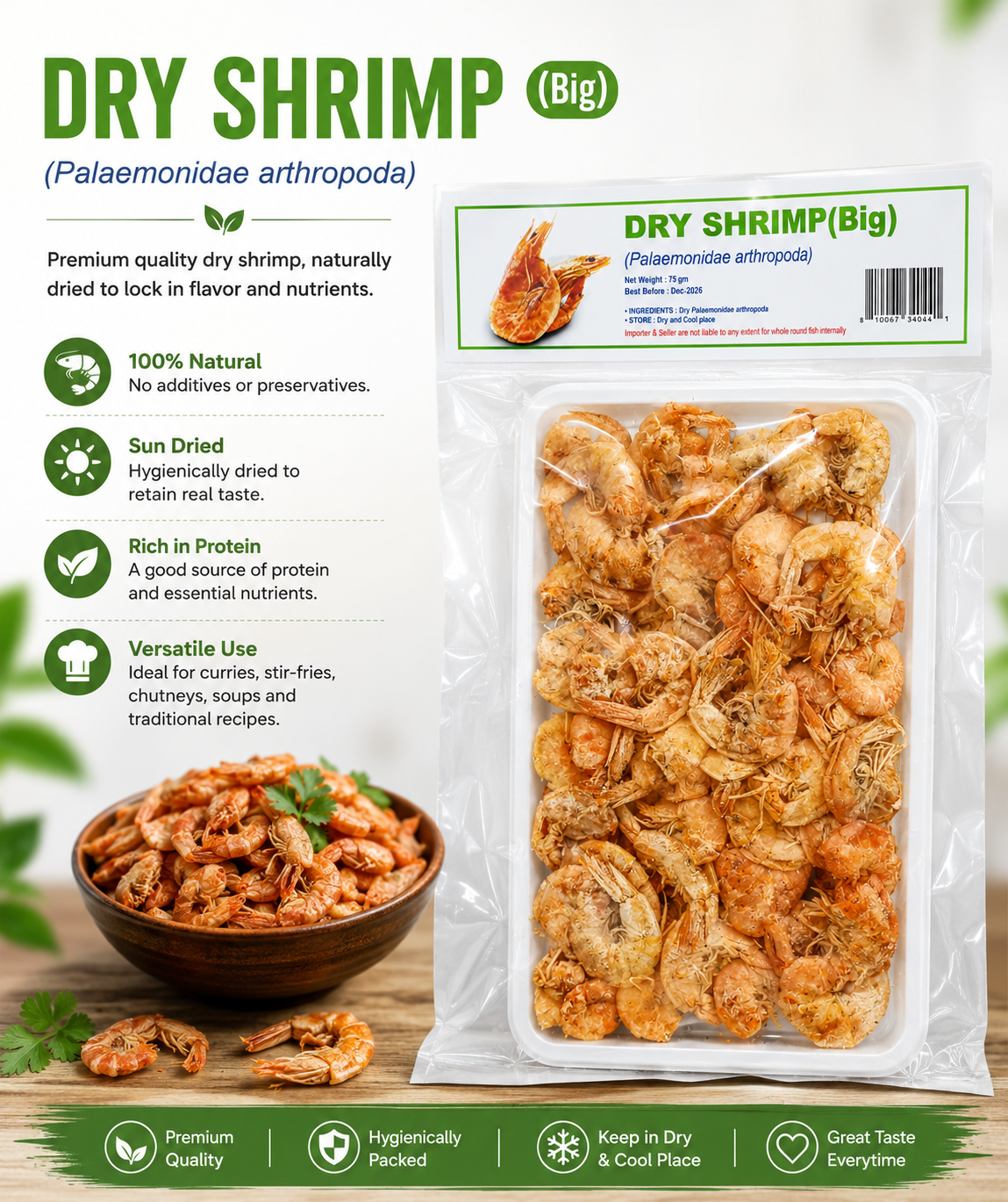PUTUL Dry Shrimp (Big)-75 gm-NYC