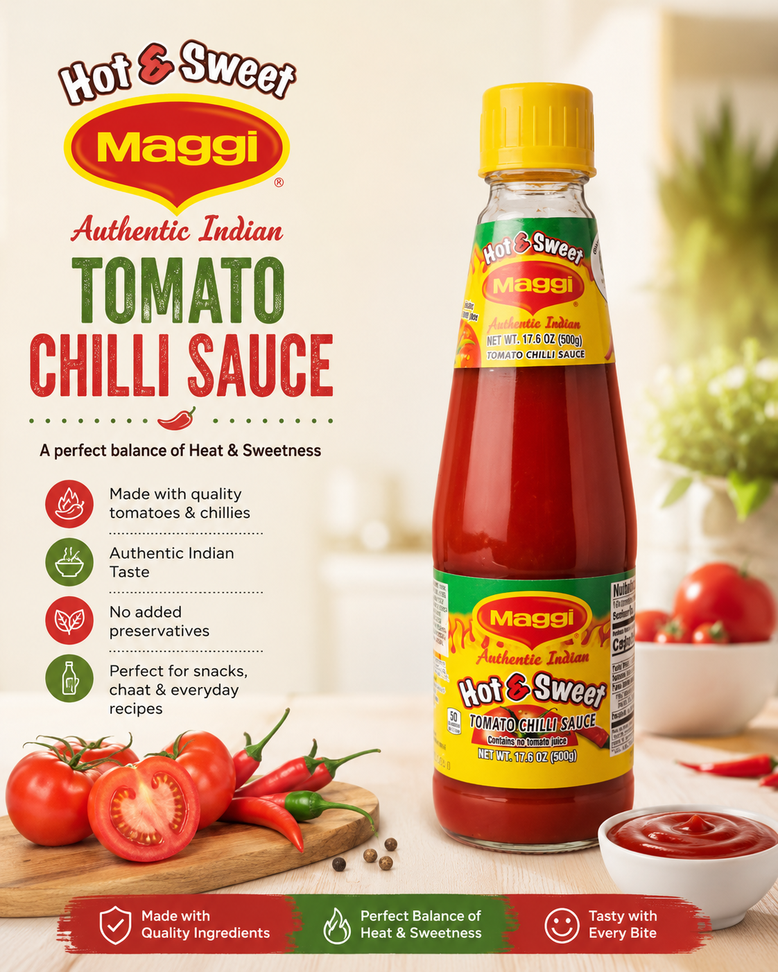 Maggi Hot & Sweet Tomato Chilli Sauce-500gm