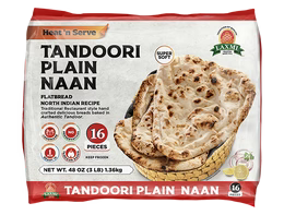 Laxmi Tandoori Plain Naan(Frozen)-16PC