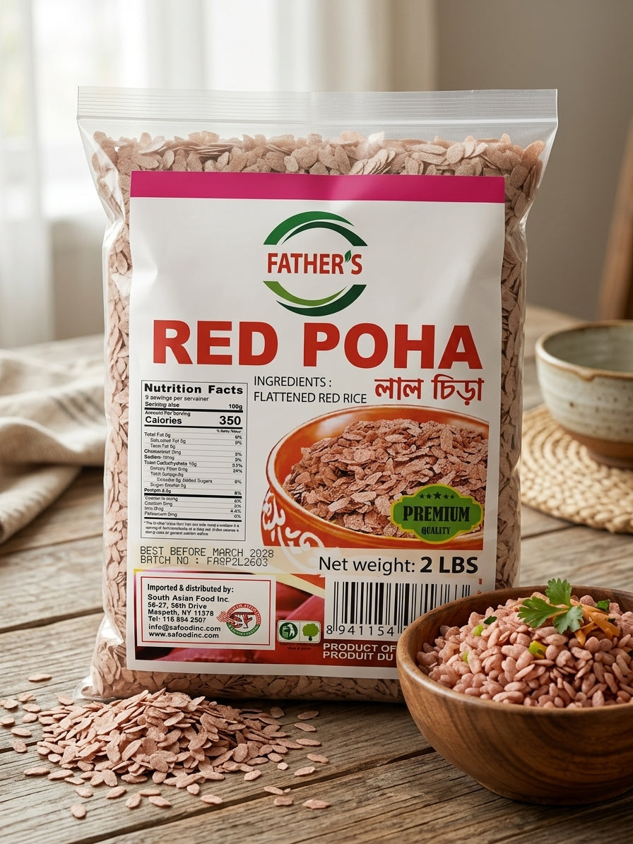 Father's Red Flattened Rice (Red Poha) -2 lb-NYC