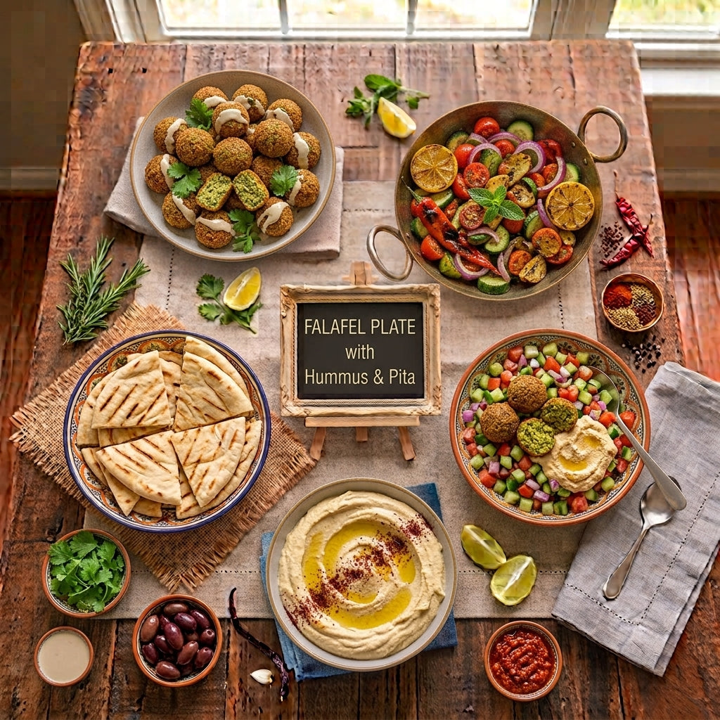 Falafel Plate with Hummus & Pita