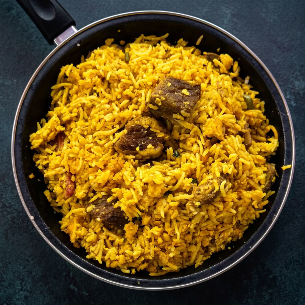 Khichuri with small portion of beef