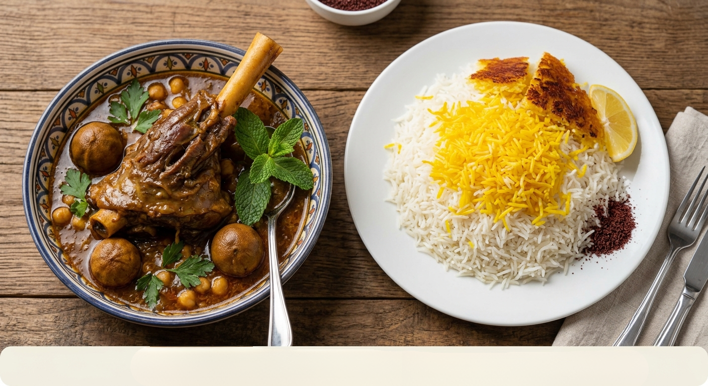 Lamb Shank Stew with Persian Rice