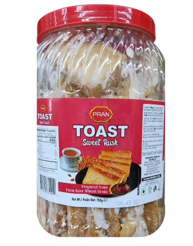 Pran Sweet Rusk Toast - 750 gm -(Jar) -NYC