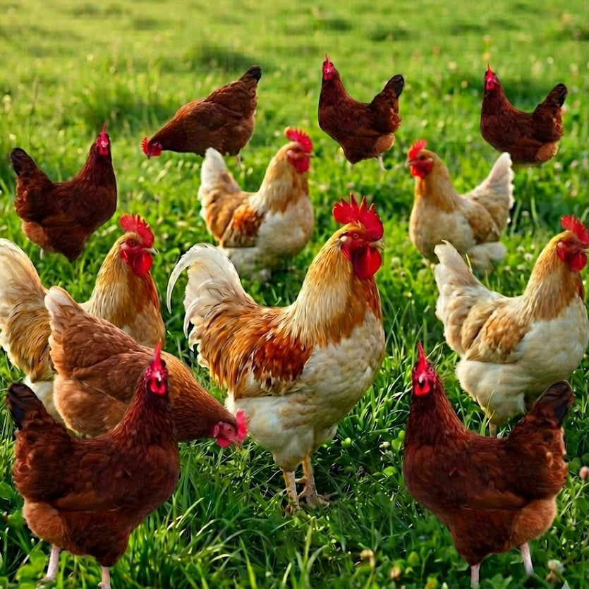 5 Roosters + 7 Red Chickens Combo-40lb