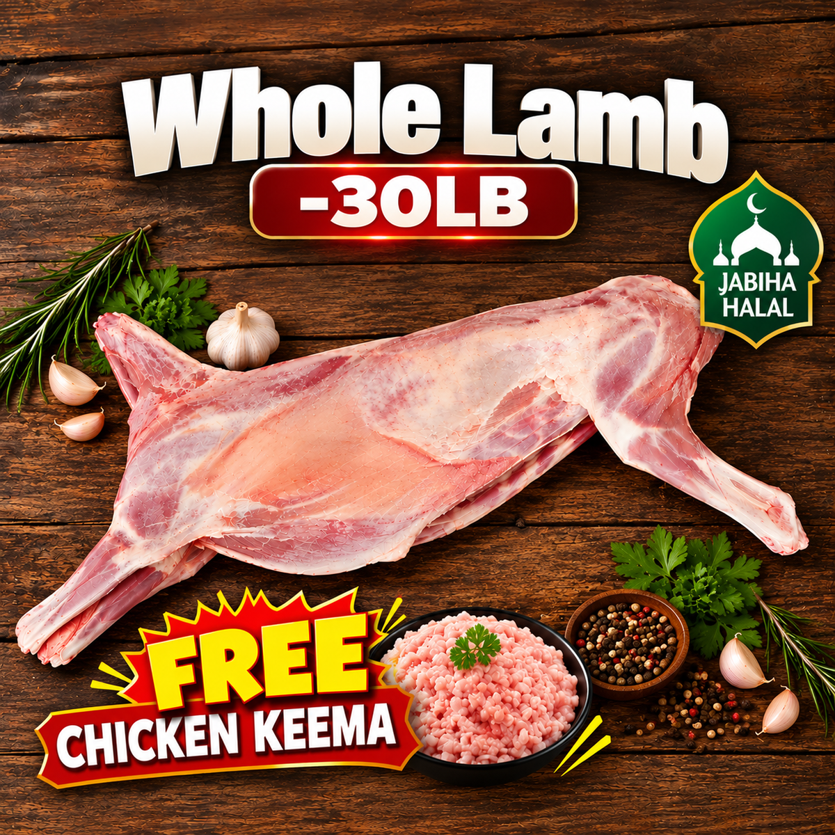 🎁 30 LB Whole Lamb + FREE Chicken Keema (Bonus Offer)