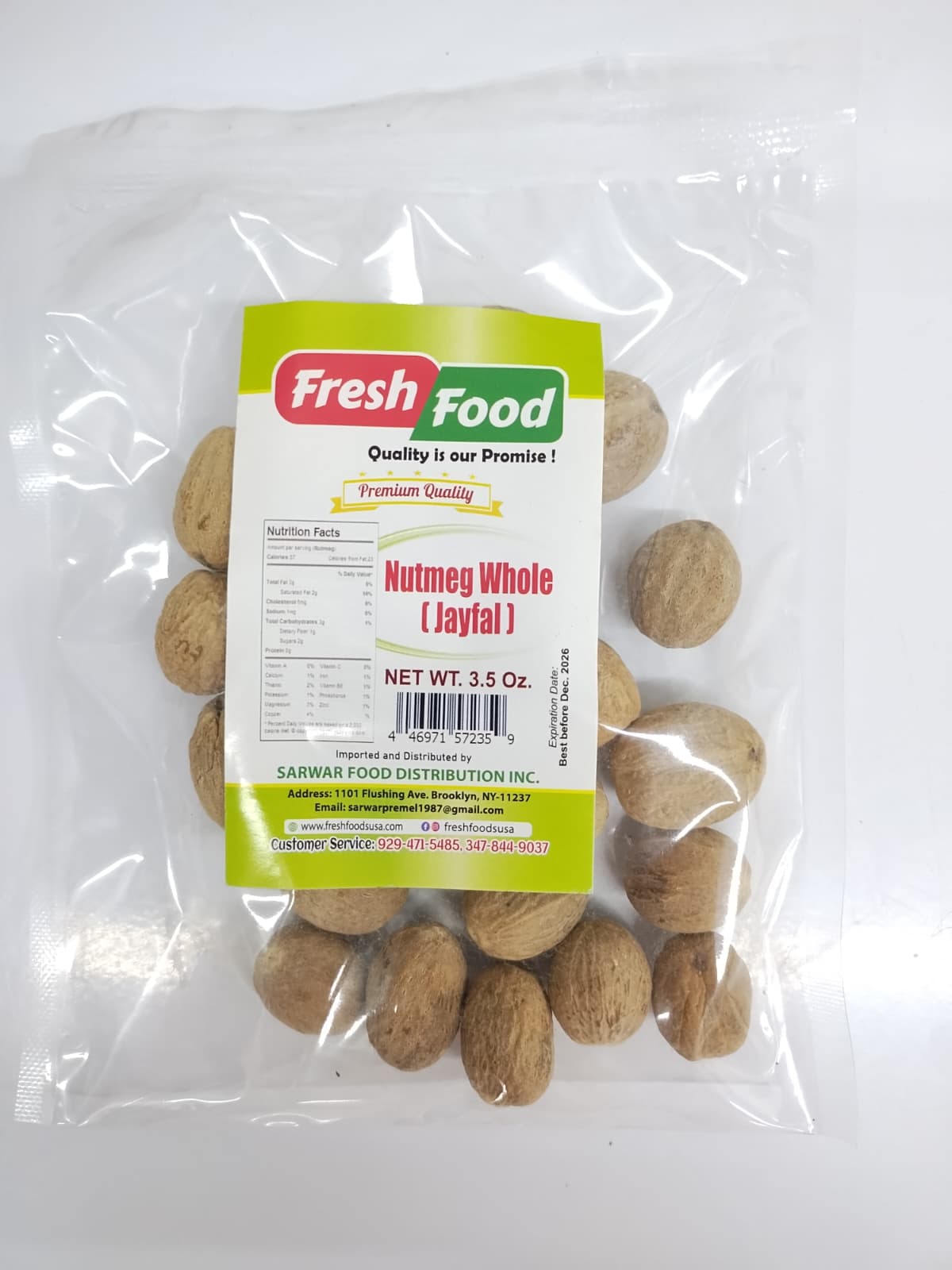 Fresh Food Nutmeg Whole (Jayfal)-100gm