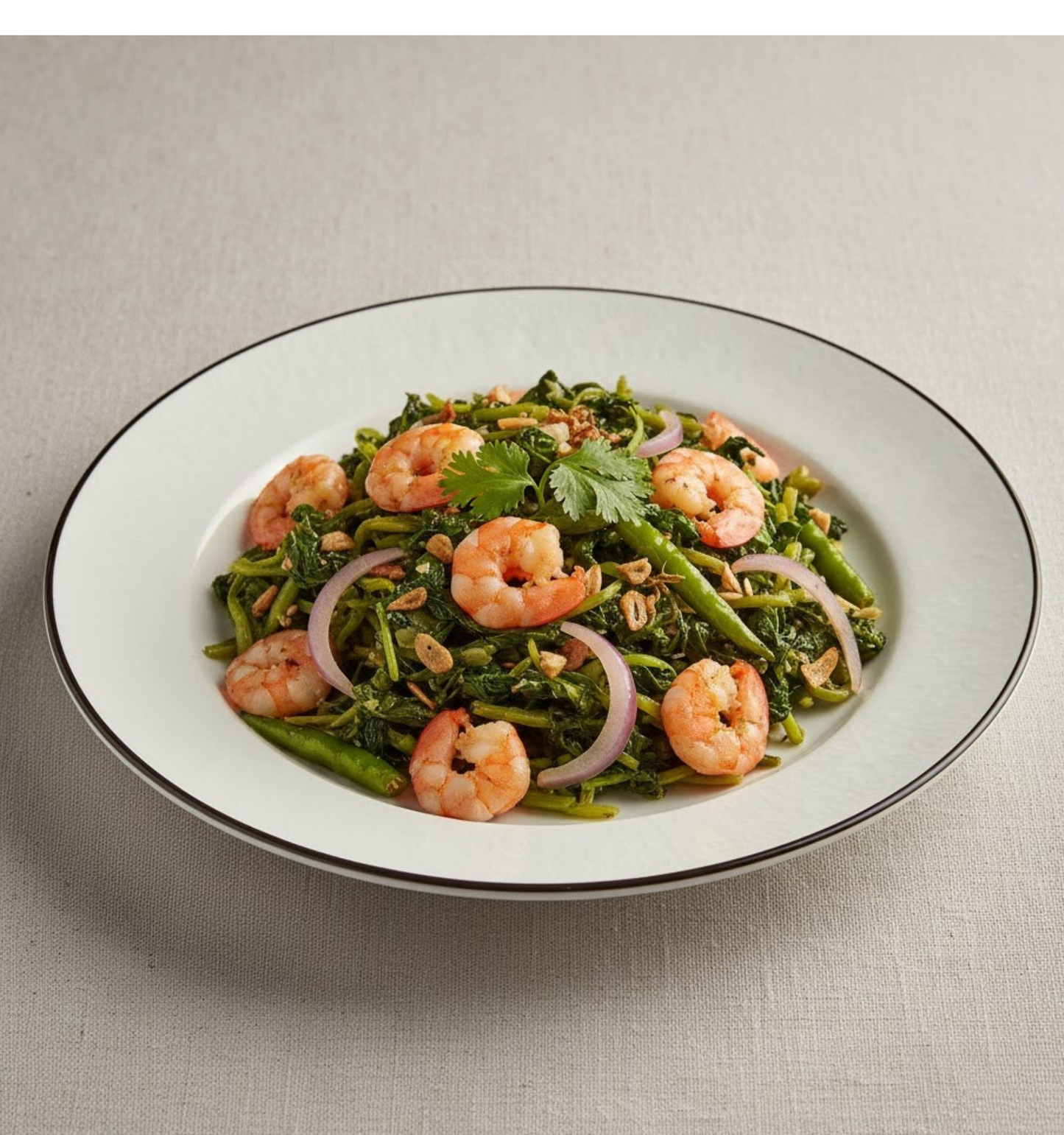 Shak Bhaji with Shrimp (Full)