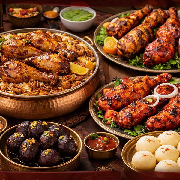 12 Kachi + 12 Roast/Tandoori Legs + 12pc Kalojam/Rosgolla - $300 (Free Shipping)