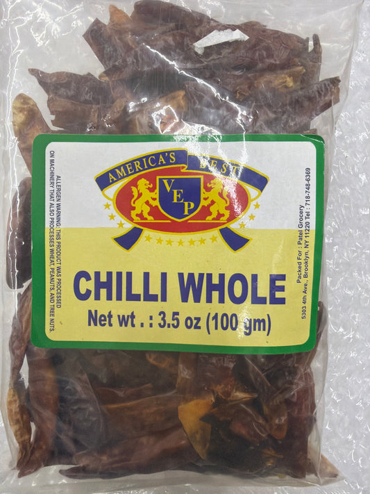America's best Indian Dry Chilli (Whole)  -100gm