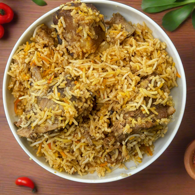 Kacchi Biriyani (with baby goat) (generous 1 serving)