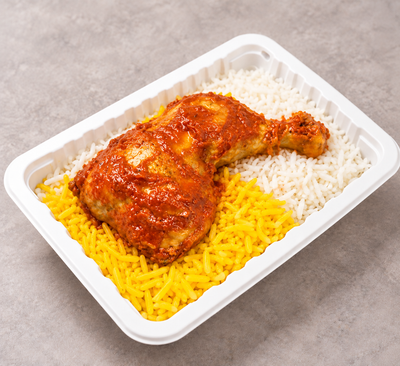 Braised Chicken Leg with Saffron Rice