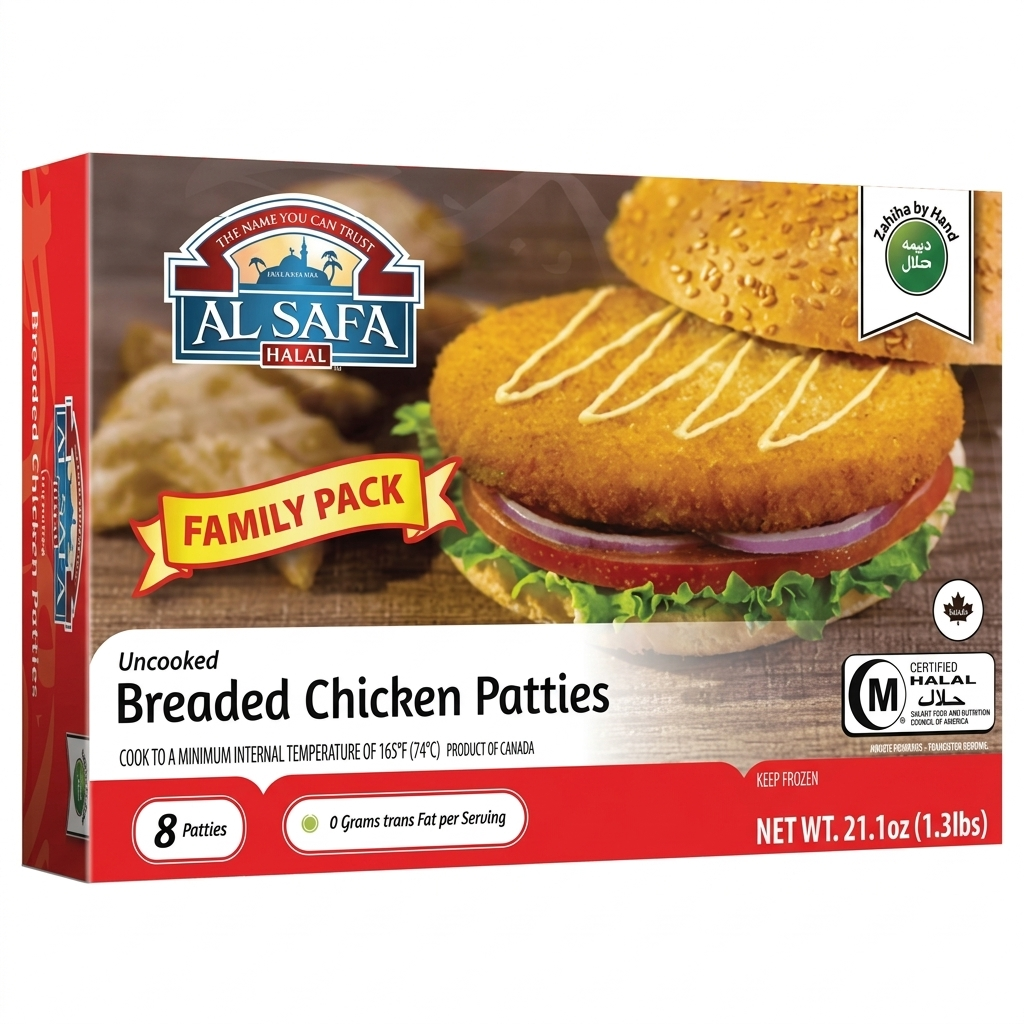 AL SAFA Breaded Chicken Patties(Frozen)-8PC
