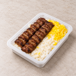 Seasoned Ground Beef Kebab with Rice