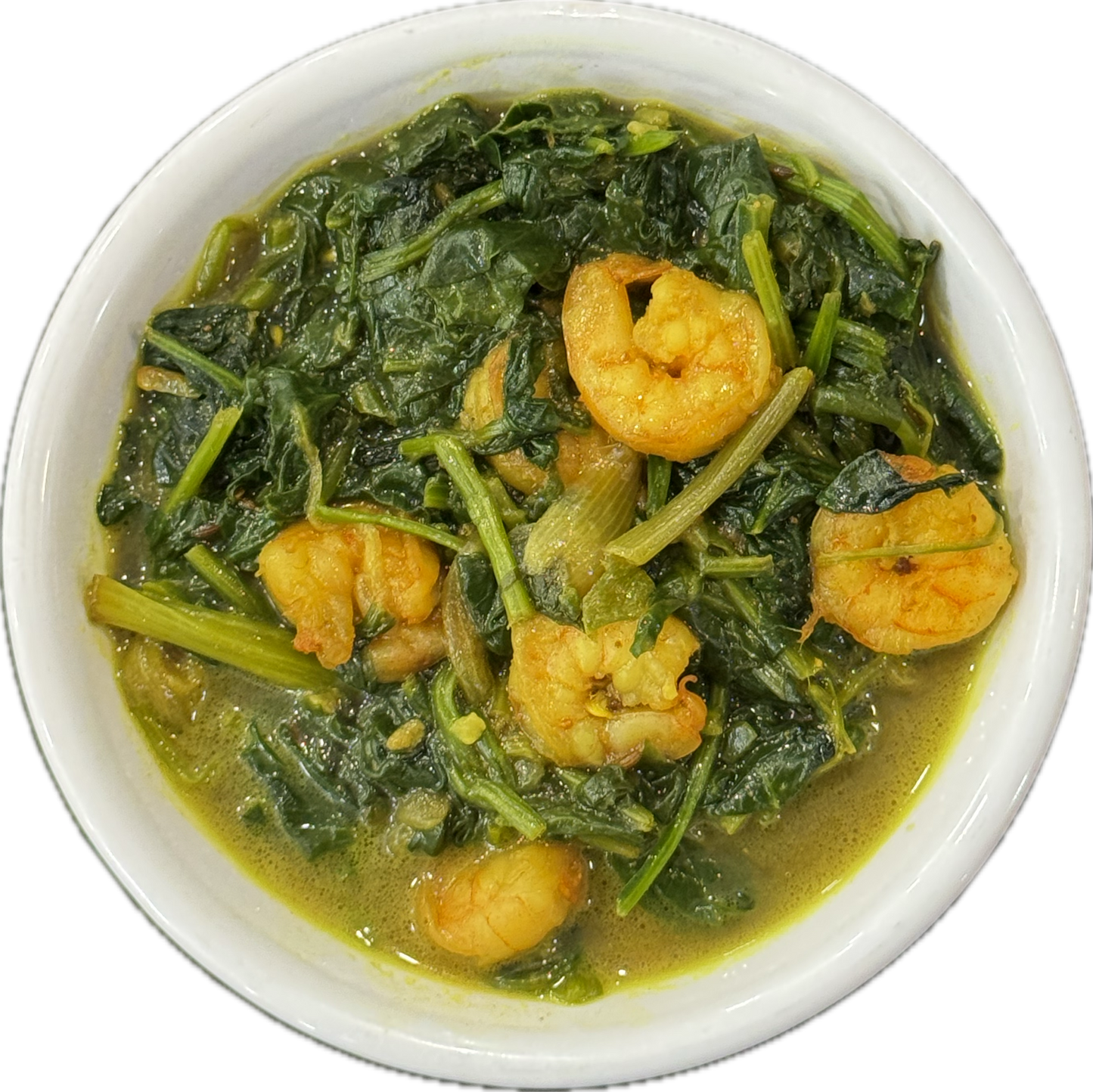 Spinach with Shrimp  (3 servings)