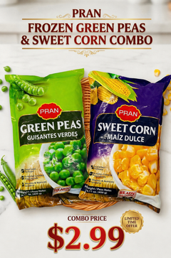 Pran Frozen Green Peas & Sweet Corn Combo @ $2.99!!!