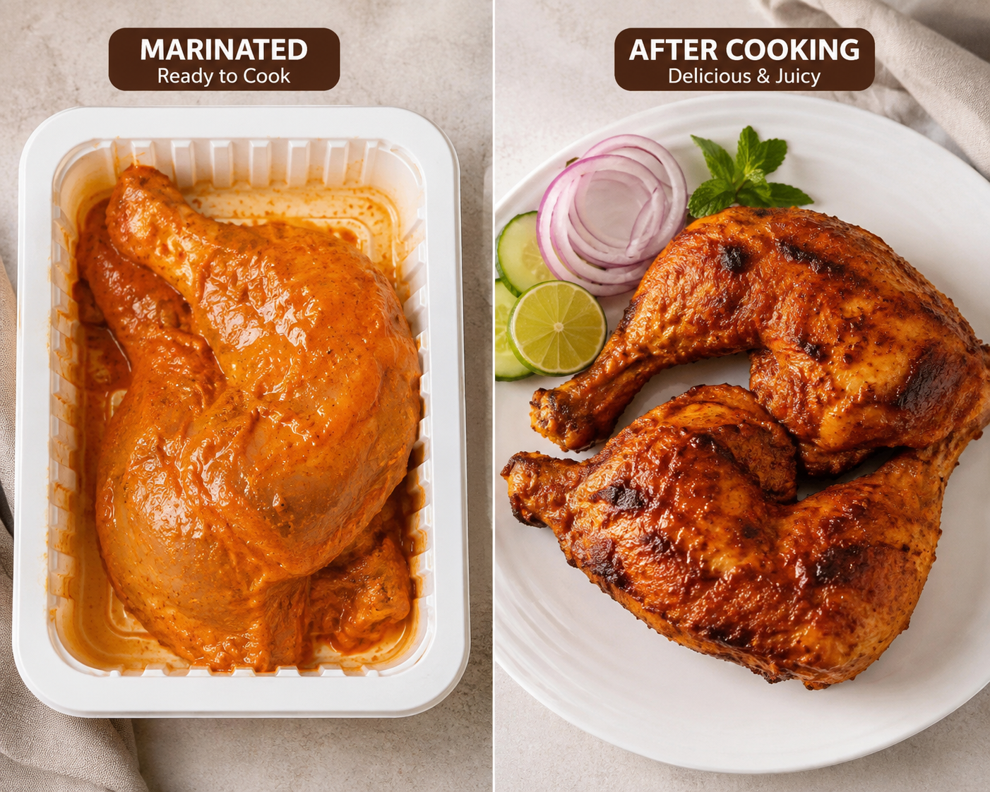 Halal Marinated Chicken Quarter Leg