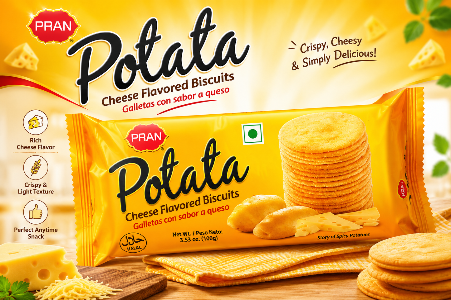 Pran Potata Biscuit (Cheese)-100gm