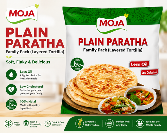 Moja Plain Paratha (Family Pack,Frozen)-20 pcs