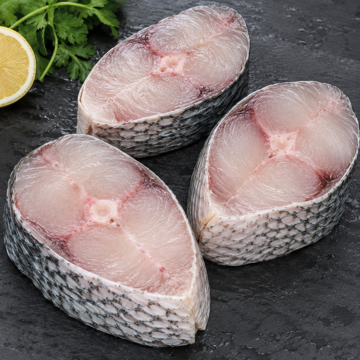 Big Koral Fish Steak from 14 kg up Koral Fish ( Vacuum Packed)-(2-2.2 lb)