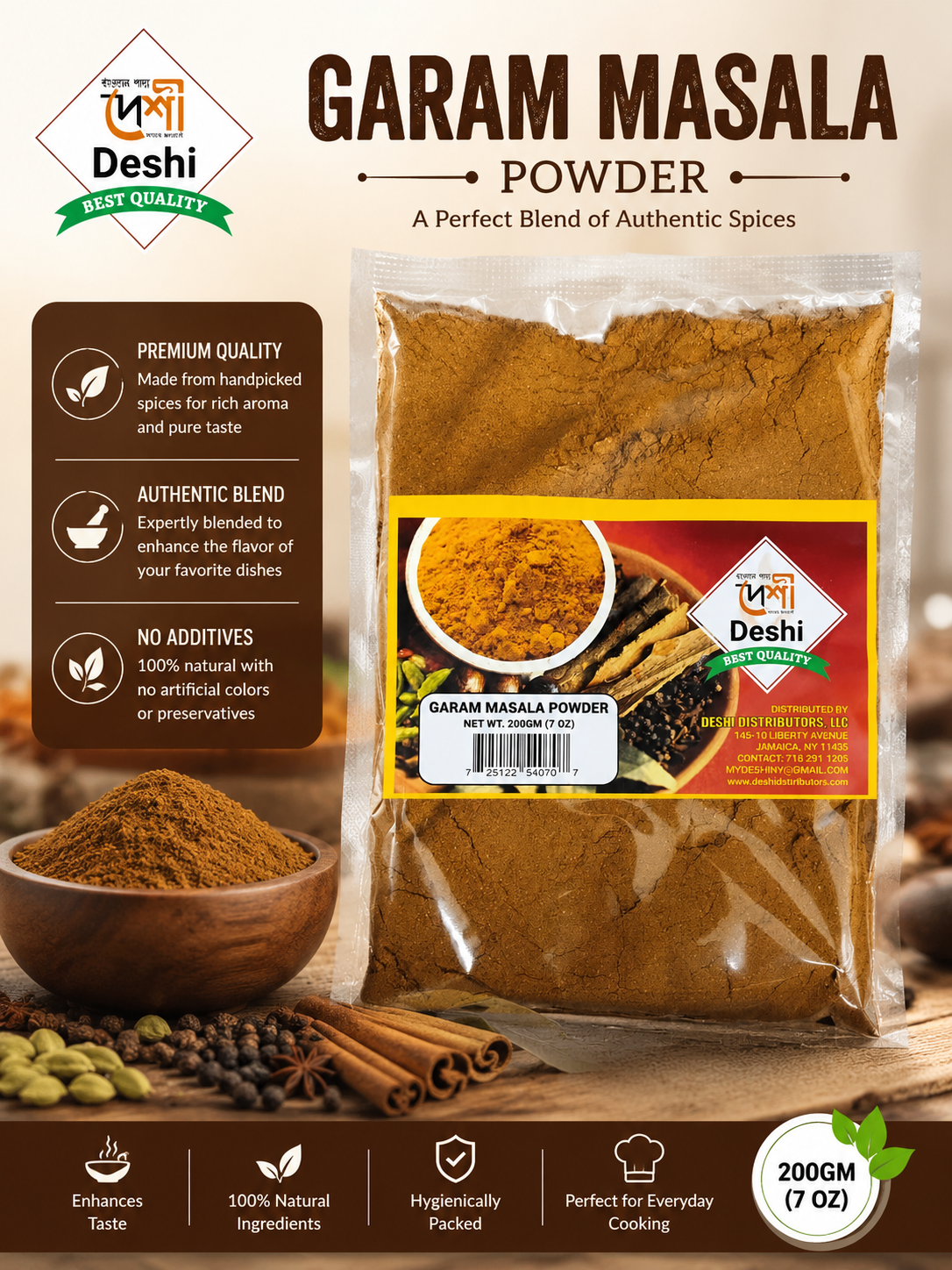 Deshi Garam Masala Powder – 200 gm -NYC