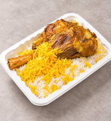 Slow-Braised Lamb Shank with Rice