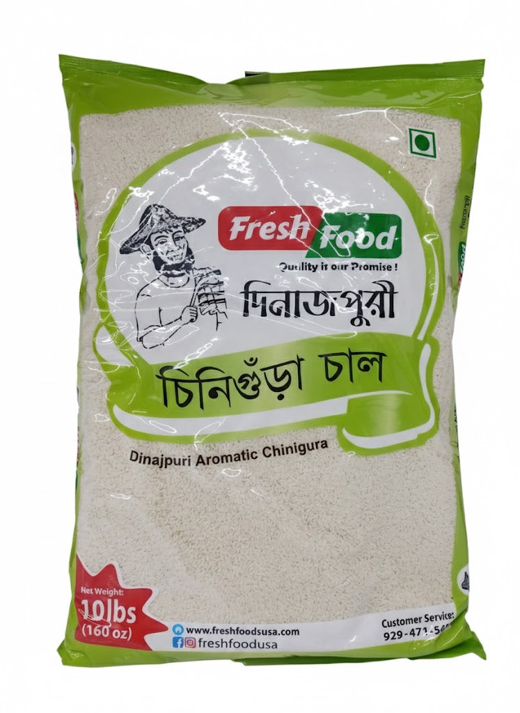 Bag of Fresh Food Dinaajpur Aromatic Chiniguria on a white background