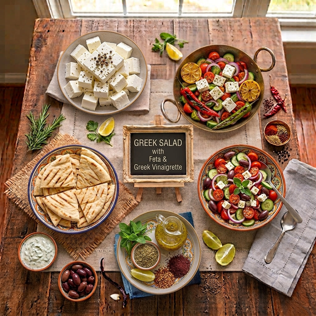 Greek Salad with Feta & Greek Vinaigrette