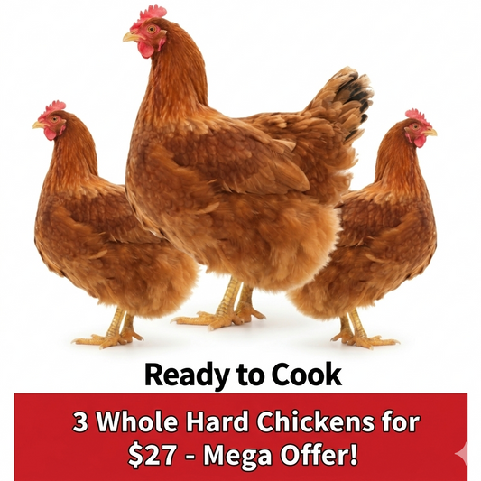 3 Hard chicken for $27!