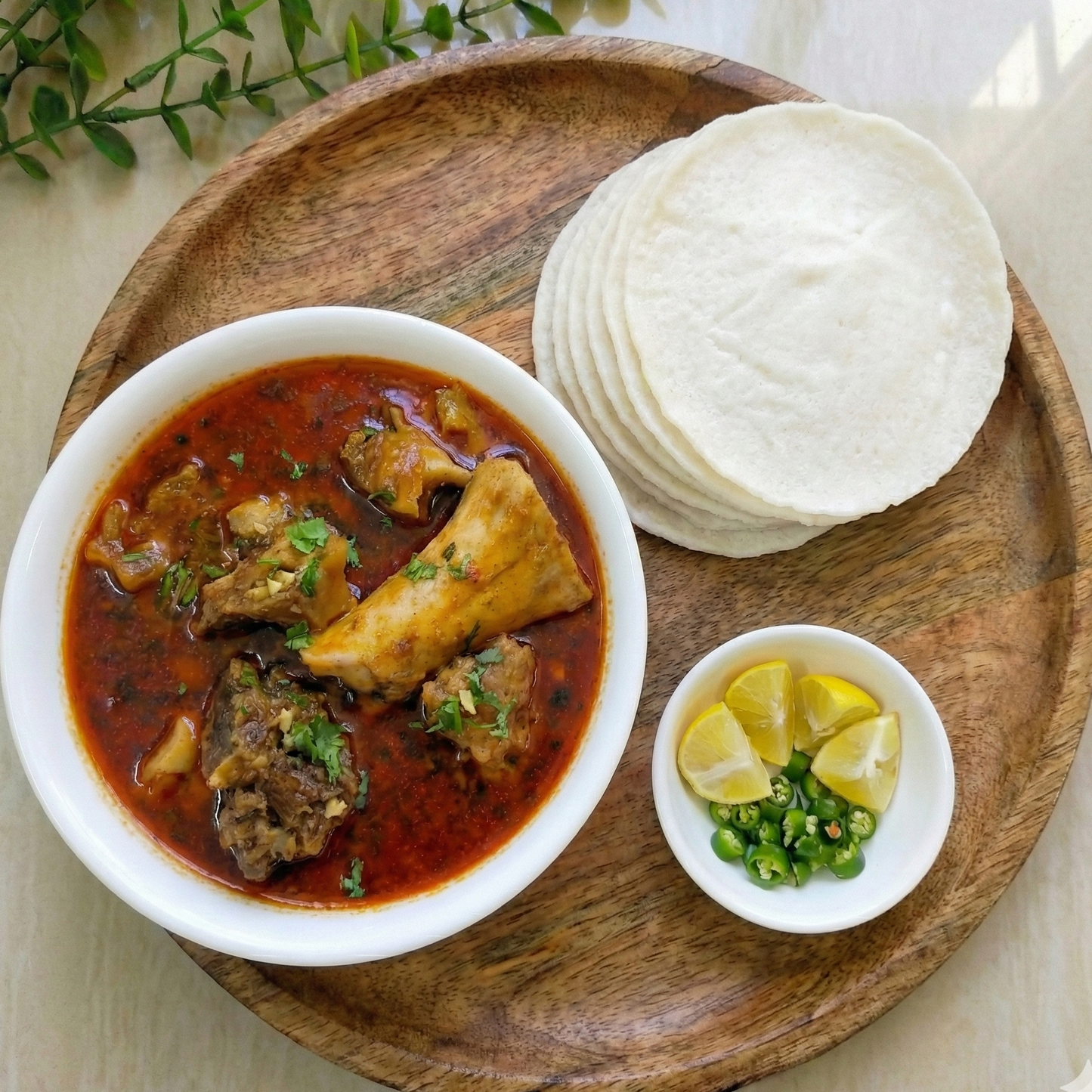 Beef Paya (2 pc) with 4 Chaler Ruti