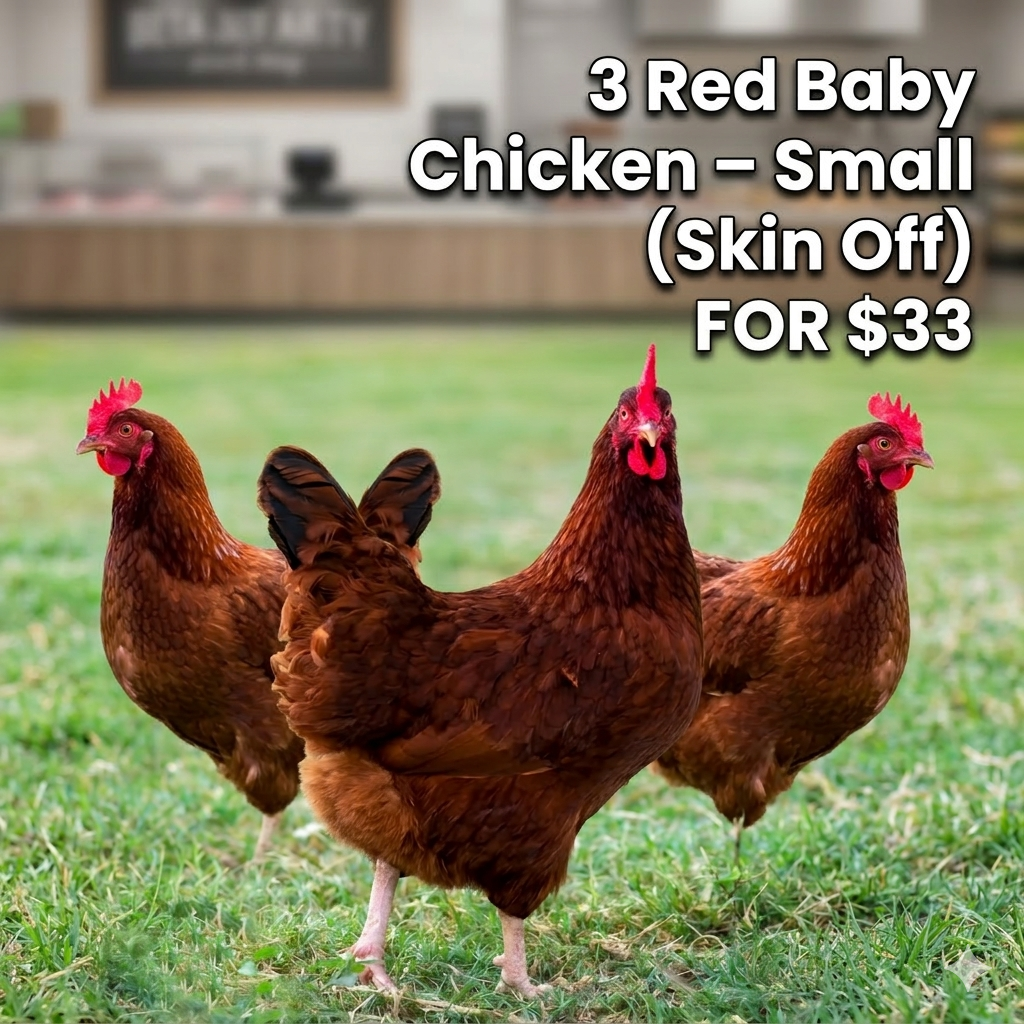 3 Red Small Chicken– $33 Only!