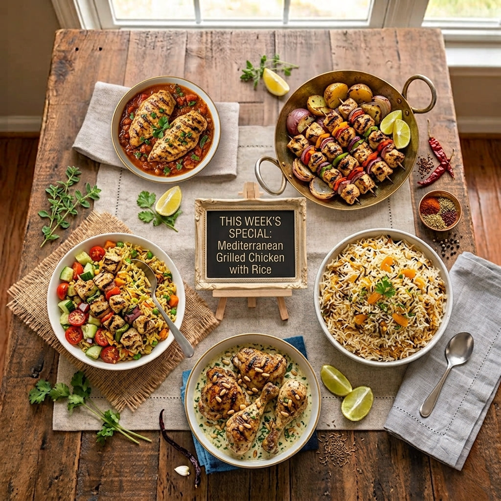 Mediterranean Grilled Chicken with Rice
