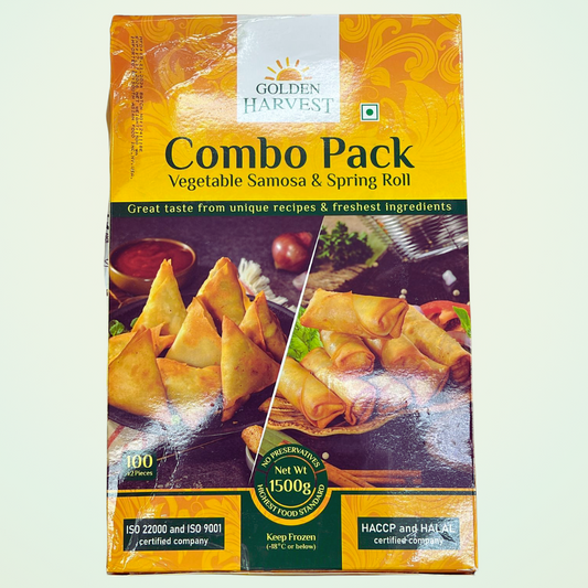 Golden Harvest Combo pack - Vegetable Samosa & Spring Roll (Frozen)- 100 pc