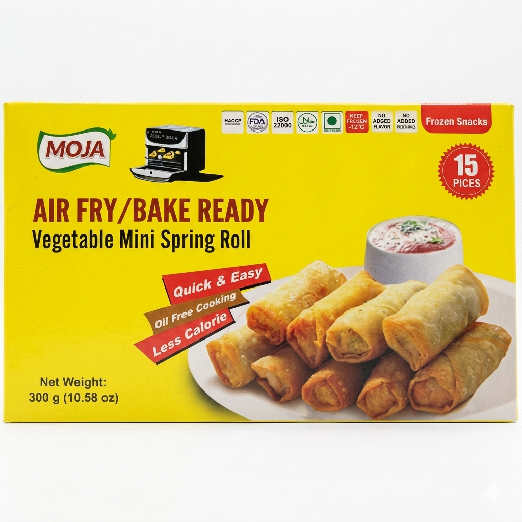Moja Air Fry/Bake Ready Vegetable Mini Spring Roll (frozen)- 15 pc