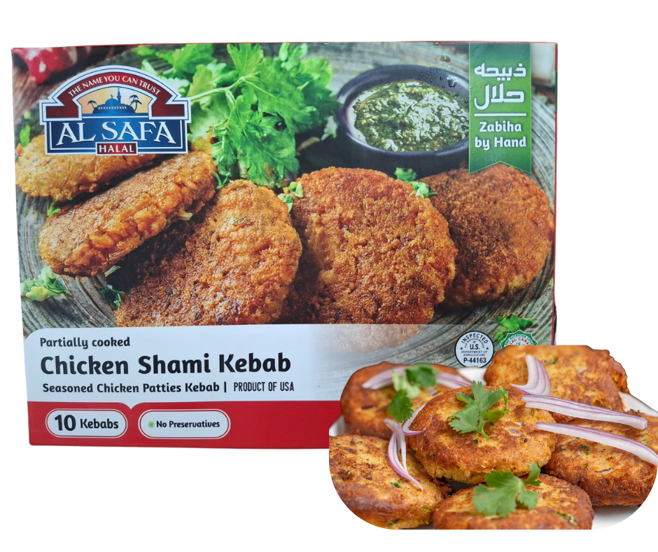 Al Safa Halal Chicken Shami Kabab (Frozen)-10pc -NYC