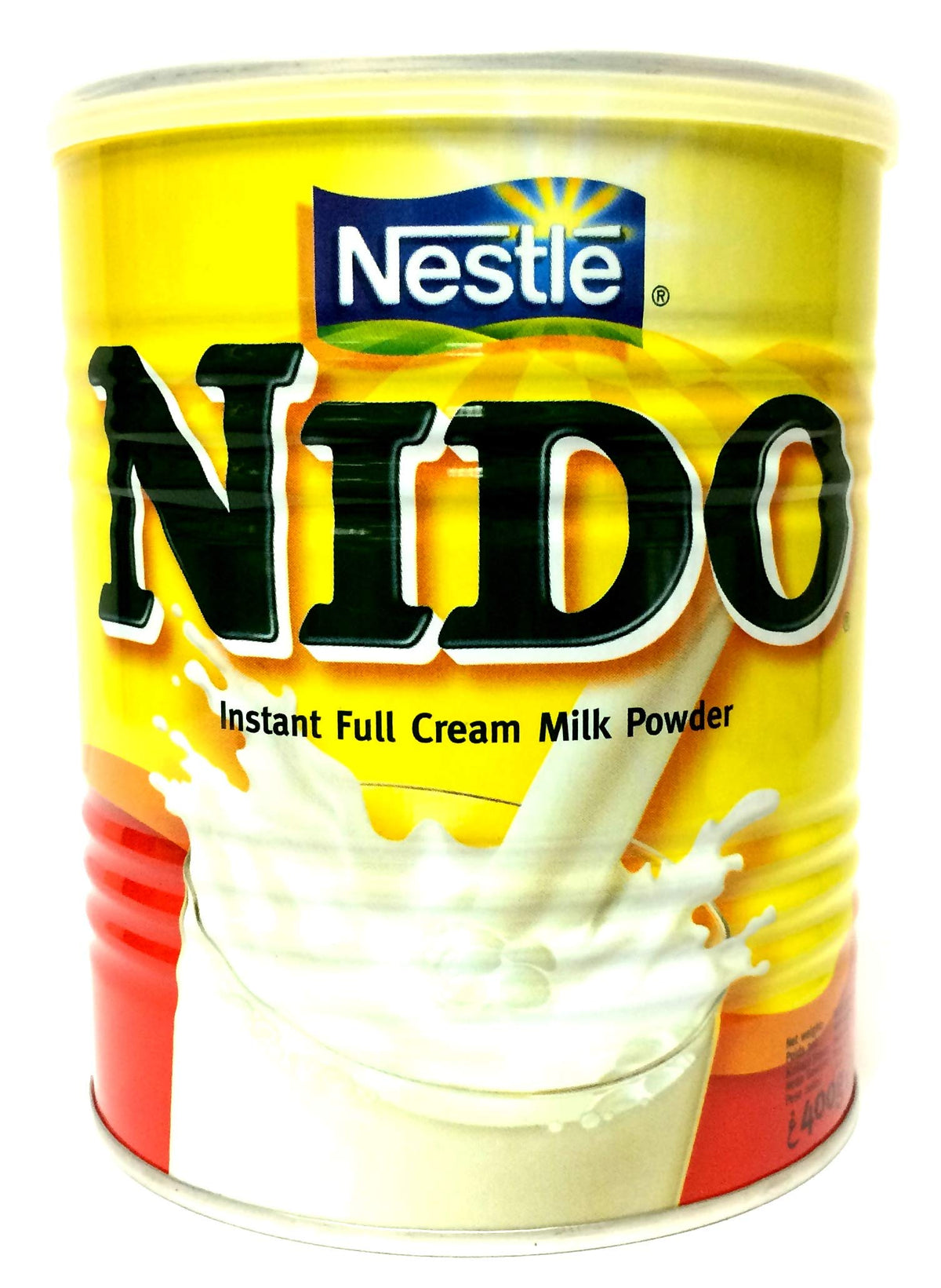 Nestle Nido instant full cream milk powder can on a white background