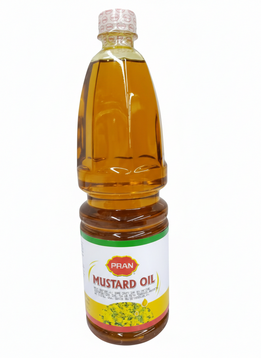 Bottle of Pran Mustard Oil on a white background