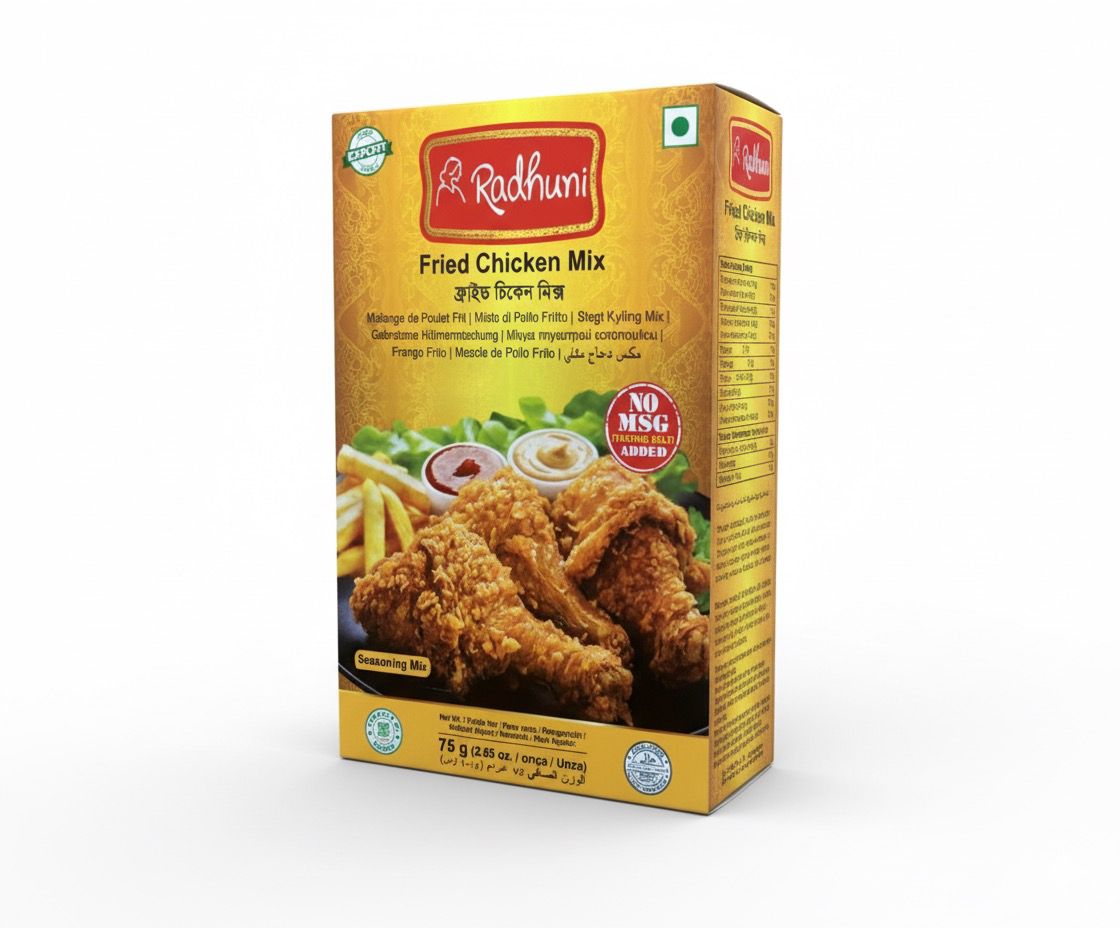 Box of Raghuni Fried Chicken Mix on a white background