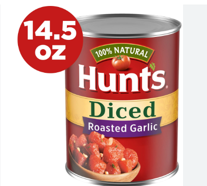 Hunt's Diced Tomatoes with Roasted Garlic 14.5 oz-NYC
