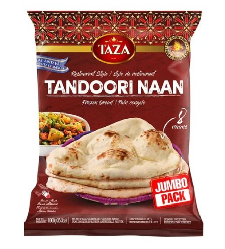 Taza Tandoori Naan Jumbo Pack (Frozen)-8PC