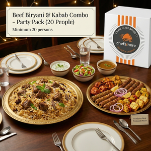 Beef Biryani & Kabab Combo – Party Pack (20 People)