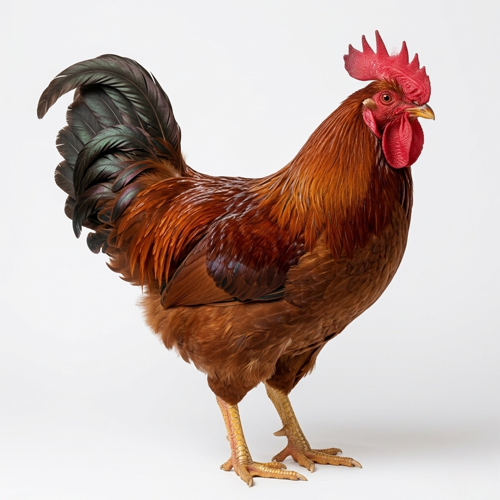 Rooster on a white background
