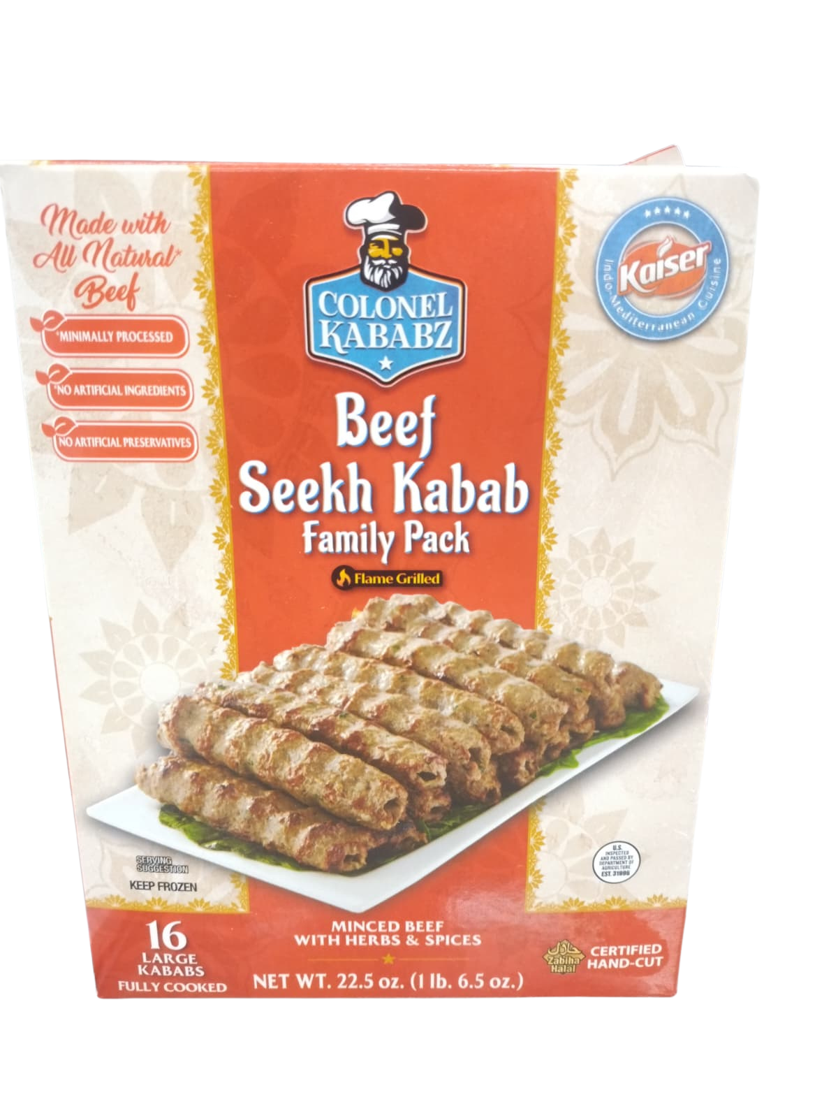 Beef Seekh Kabab(Frozen)- 16PC