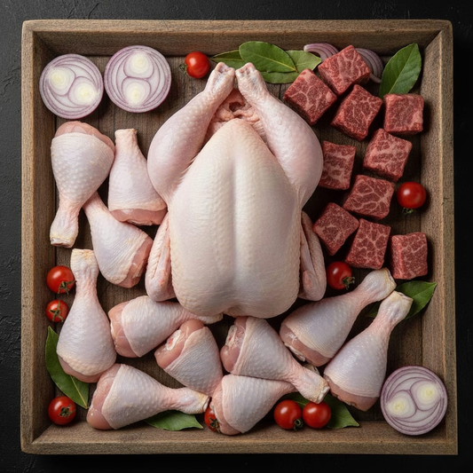 Classic Meat Combo - Whole Chicken, Chicken Leg Quarters & Beef With Bone