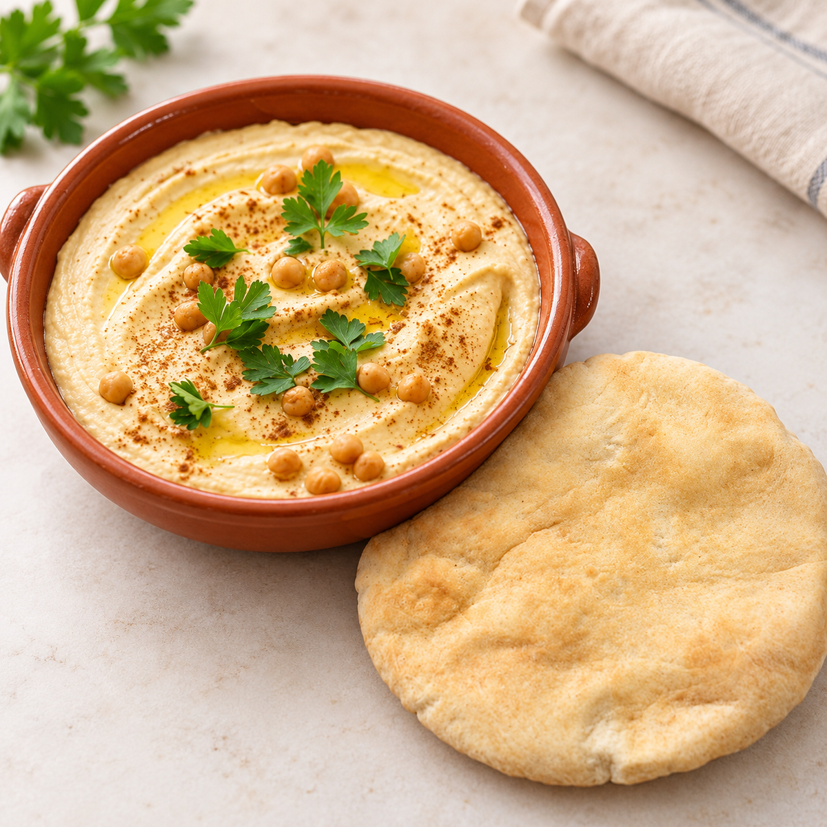 Hummus and 1 pita bread -(add on)