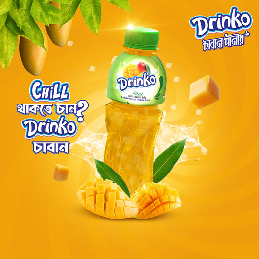 Drinko Float With Nata De Coco( Mango Flavour) – 250ml