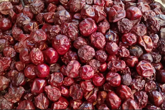 Close-up of dried plum. 