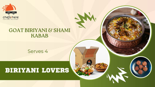 Goat biriyani and shami kabab for 4