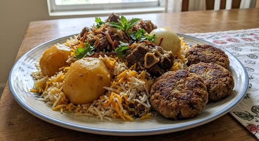 Goat Biryani & Kabab Combo – Party Pack (20 People)